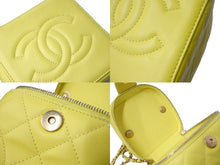 Load image into Gallery viewer, 新品同様 CHANEL シャネル ココマーク バニティ 2WAYショルダーバッグ ラムスキン 22AW AS3357 イエロー ゴールド金具 中古 66640