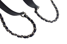 Load image into Gallery viewer, CHANEL シャネル ドーヴィル 巾着バックパック リュックサック ロゴ 23番台 ネイビー ホワイト 美品 中古 66641