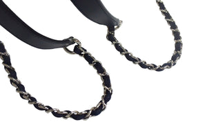 CHANEL シャネル ドーヴィル 巾着バックパック リュックサック ロゴ 23番台 ネイビー ホワイト 美品 中古 66641