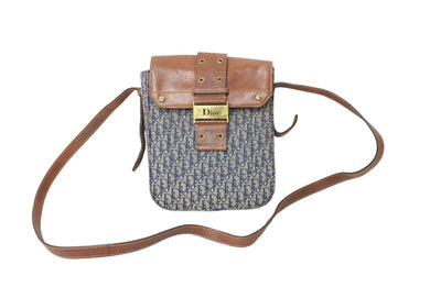 Christian Dior クリスチャンディオール ショルダーバッグ ストリートシック BOB0013 ネイビー ブラウン 良品 中古 66645