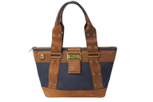 Load image into Gallery viewer, Christian Dior クリスチャンディオール トートバッグ ストリートシック ブラウン ネイビー ゴールド金具 良品 中古 66648
