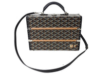 Load image into Gallery viewer, 新品同様 新型 GOYARD ゴヤール パラスMM トランクケース 2WAY ヘリンボーン柄 レザー ブラック 中古 66649
