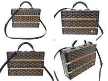 Load image into Gallery viewer, 新品同様 新型 GOYARD ゴヤール パラスMM トランクケース 2WAY ヘリンボーン柄 レザー ブラック 中古 66649