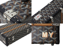 Load image into Gallery viewer, 新品同様 新型 GOYARD ゴヤール パラスMM トランクケース 2WAY ヘリンボーン柄 レザー ブラック 中古 66649