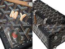 Load image into Gallery viewer, 新品同様 新型 GOYARD ゴヤール パラスMM トランクケース 2WAY ヘリンボーン柄 レザー ブラック 中古 66649
