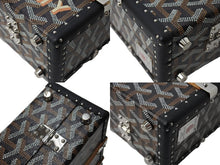 Load image into Gallery viewer, 新品同様 新型 GOYARD ゴヤール パラスMM トランクケース 2WAY ヘリンボーン柄 レザー ブラック 中古 66649