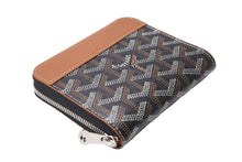 Load image into Gallery viewer, 新品未使用 GOYARD ゴヤール マティニョンPM ブラック ブラウン PVCコーティングレザー レザー ラウンドファスナー 66651
