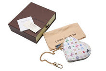 Load image into Gallery viewer, 極美品 LOUIS VUITTON ルイヴィトン 村上隆 コインケース M60040 ポルトモネ クール ハート モノグラムマルチ ホワイト 中古 66654
