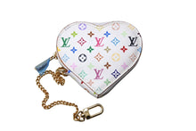 Load image into Gallery viewer, 極美品 LOUIS VUITTON ルイヴィトン 村上隆 コインケース M60040 ポルトモネ クール ハート モノグラムマルチ ホワイト 中古 66654