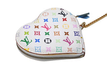 Load image into Gallery viewer, 極美品 LOUIS VUITTON ルイヴィトン 村上隆 コインケース M60040 ポルトモネ クール ハート モノグラムマルチ ホワイト 中古 66654