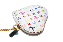 Load image into Gallery viewer, 極美品 LOUIS VUITTON ルイヴィトン 村上隆 コインケース M60040 ポルトモネ クール ハート モノグラムマルチ ホワイト 中古 66654