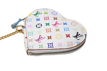 Load image into Gallery viewer, 極美品 LOUIS VUITTON ルイヴィトン 村上隆 コインケース M60040 ポルトモネ クール ハート モノグラムマルチ ホワイト 中古 66654