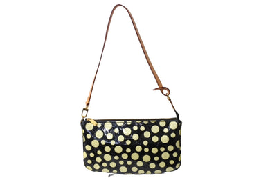 極美品 LOUIS VUITTON ルイヴィトン 草間彌生 ヴェルニ M91427 ドットインフィニティ ポシェットアクセソワール ブラック ホワイト 中古 66655