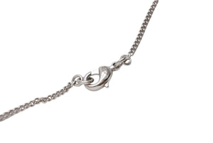 極美品 CHANEL シャネル ココマーク ラインストーン ネックレス F12W シルバー メタル アクセサリー 5g 小物 ジュエリー ロゴ 中古 66658