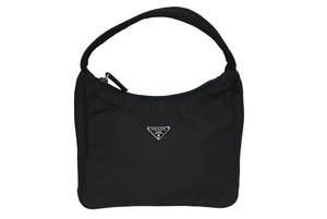 PRADA プラダ ホーボー ハンドバッグ ワンショルダーバッグ MV515 トライアングルロゴ ナイロン ブラック 美品 中古 66660 