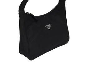 PRADA プラダ ホーボー ハンドバッグ ワンショルダーバッグ MV515 トライアングルロゴ ナイロン ブラック 美品 中古 66660 