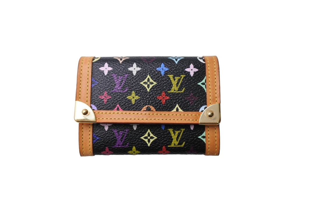 極美品 LOUIS VUITTON ルイヴィトン ポルトモネ プラ コインケース M92656 モノグラム マルチカラー PVC レザー 中古 66661