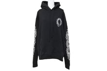 Load image into Gallery viewer, ChromeHearts クロムハーツ パーカー フローラルロゴ U.S.A製 コットン ブラック ホワイト サイズS 美品 中古 66664