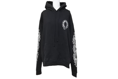 ChromeHearts クロムハーツ パーカー フローラルロゴ U.S.A製 コットン ブラック ホワイト サイズS 美品 中古 66664