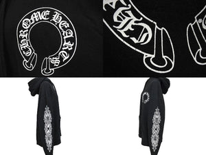 ChromeHearts クロムハーツ パーカー フローラルロゴ U.S.A製 コットン ブラック ホワイト サイズS 美品 中古 66664