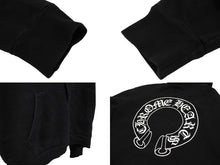 Load image into Gallery viewer, ChromeHearts クロムハーツ パーカー フローラルロゴ U.S.A製 コットン ブラック ホワイト サイズS 美品 中古 66664