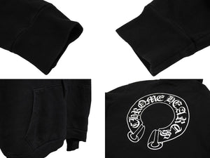 ChromeHearts クロムハーツ パーカー フローラルロゴ U.S.A製 コットン ブラック ホワイト サイズS 美品 中古 66664