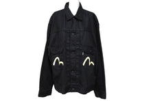 Load image into Gallery viewer, EVISU エビス デニムジャケット シーガルプリント 1507 JAPAN製 コットン ブラック サイズ46 美品 中古 66665