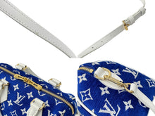 Load image into Gallery viewer, 極美品 LOUIS VUITTON ルイヴィトン マッチ スピーディ バンドリエール20 2WAY ショルダーバッグ M20751 ブルー ゴールド金具 中古 66666