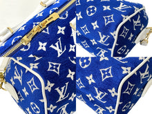 Load image into Gallery viewer, 極美品 LOUIS VUITTON ルイヴィトン マッチ スピーディ バンドリエール20 2WAY ショルダーバッグ M20751 ブルー ゴールド金具 中古 66666