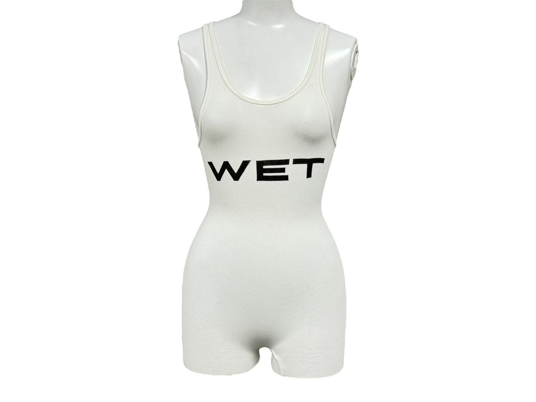 YEEZY MOWALOLA イージー モワローラ WET ロンパース 繋ぎノースリーブ カニエウエストロゴ サイズ1 ホワイト 美品 中古 66676 