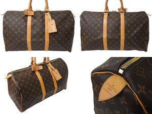 LOUIS VUITTON ルイヴィトン キーポル45 ボストンバッグ M41428 モノグラム ブラウン ゴールド金具 美品 中古 66684