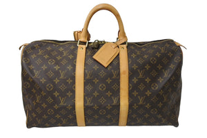 LOUIS VUITTON ルイヴィトン キーポル50 ボストンバッグ M41426 モノグラムキャンバス ゴールド金具 ブラウン 美品 中古 66688