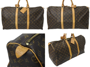 LOUIS VUITTON ルイヴィトン キーポル50 ボストンバッグ M41426 モノグラムキャンバス ゴールド金具 ブラウン 美品 中古 66688