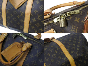 LOUIS VUITTON ルイヴィトン キーポル50 ボストンバッグ M41426 モノグラムキャンバス ゴールド金具 ブラウン 美品 中古 66688