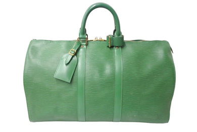 Louis Vuitton ルイヴィトン エピ キーポル45 ボストンバッグ M42974 エピレザー グリーン 美品 中古 66690