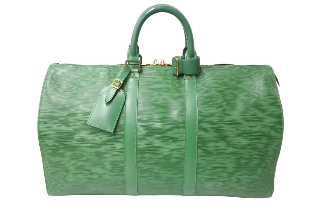 Louis Vuitton ルイヴィトン エピ キーポル45 ボストンバッグ M42974 エピレザー グリーン 美品 中古 66690