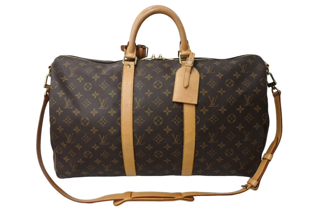 LOUIS VUITTON ルイヴィトン キーポルバンドリエール50 ボストンバッグ M41416 モノグラムキャンバス ゴールド金具 ブラウン 美品 中古 66691