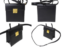 画像をギャラリービューアに読み込む, Givenchy ジバンシー ハンドバッグ ショルダーバッグ 2WAYバッグ ロゴプレート ブラック レザー ゴールド金具 美品 中古 66693 