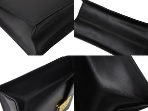 Givenchy ジバンシー ハンドバッグ ショルダーバッグ 2WAYバッグ ロゴプレート ブラック レザー ゴールド金具 美品 中古 66693 