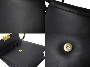 Givenchy ジバンシー ハンドバッグ ショルダーバッグ 2WAYバッグ ロゴプレート ブラック レザー ゴールド金具 美品 中古 66693 