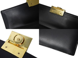 Givenchy ジバンシー ハンドバッグ ショルダーバッグ 2WAYバッグ ロゴプレート ブラック レザー ゴールド金具 美品 中古 66693 