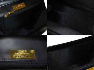 Givenchy ジバンシー ハンドバッグ ショルダーバッグ 2WAYバッグ ロゴプレート ブラック レザー ゴールド金具 美品 中古 66693 