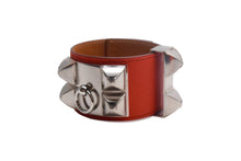 Load image into Gallery viewer, 極美品 HERMES エルメス ブレスレット コリエドシアン ヴォースイフト スタッズ シルバー金具 レッド 中古 66696