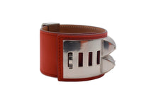 Load image into Gallery viewer, 極美品 HERMES エルメス ブレスレット コリエドシアン ヴォースイフト スタッズ シルバー金具 レッド 中古 66696