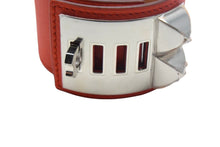 Load image into Gallery viewer, 極美品 HERMES エルメス ブレスレット コリエドシアン ヴォースイフト スタッズ シルバー金具 レッド 中古 66696