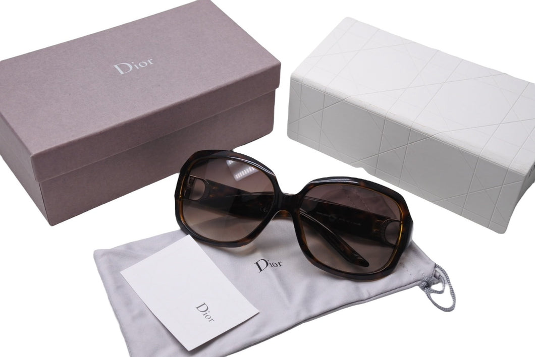 Christian Dior クリスチャンディオール サングラス 791CC サイドDロゴ サイズ60□15 125ブラウン 美品 中古 66698