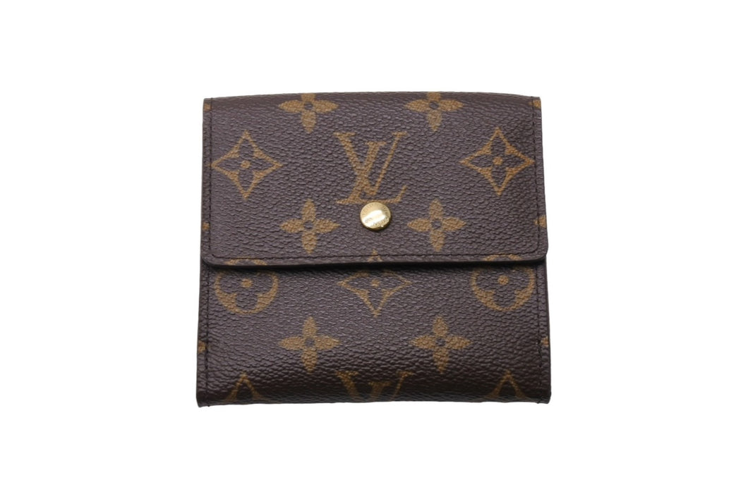極美品 LOUIS VUITTON ルイヴィトン ポルトモネ ビエ カルトクレディ 二つ折り財布 M61652 モノグラム ブラウン ゴールド金具 中古 66700