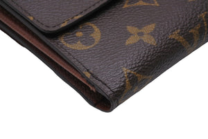 極美品 LOUIS VUITTON ルイヴィトン ポルトモネ ビエ カルトクレディ 二つ折り財布 M61652 モノグラム ブラウン ゴールド金具 中古 66700