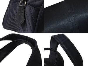 YVES SAINT LAURENT イヴサンローラン YSLロゴ ナイロン ハンドバッグ ミニトート ブラック 良品 中古 66703 