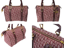 Load image into Gallery viewer, Christian Dior クリスチャンディオール ハンドバッグ トロッター柄 02-B0-0995 キャンバス レザー ボルドー 美品 中古 66704